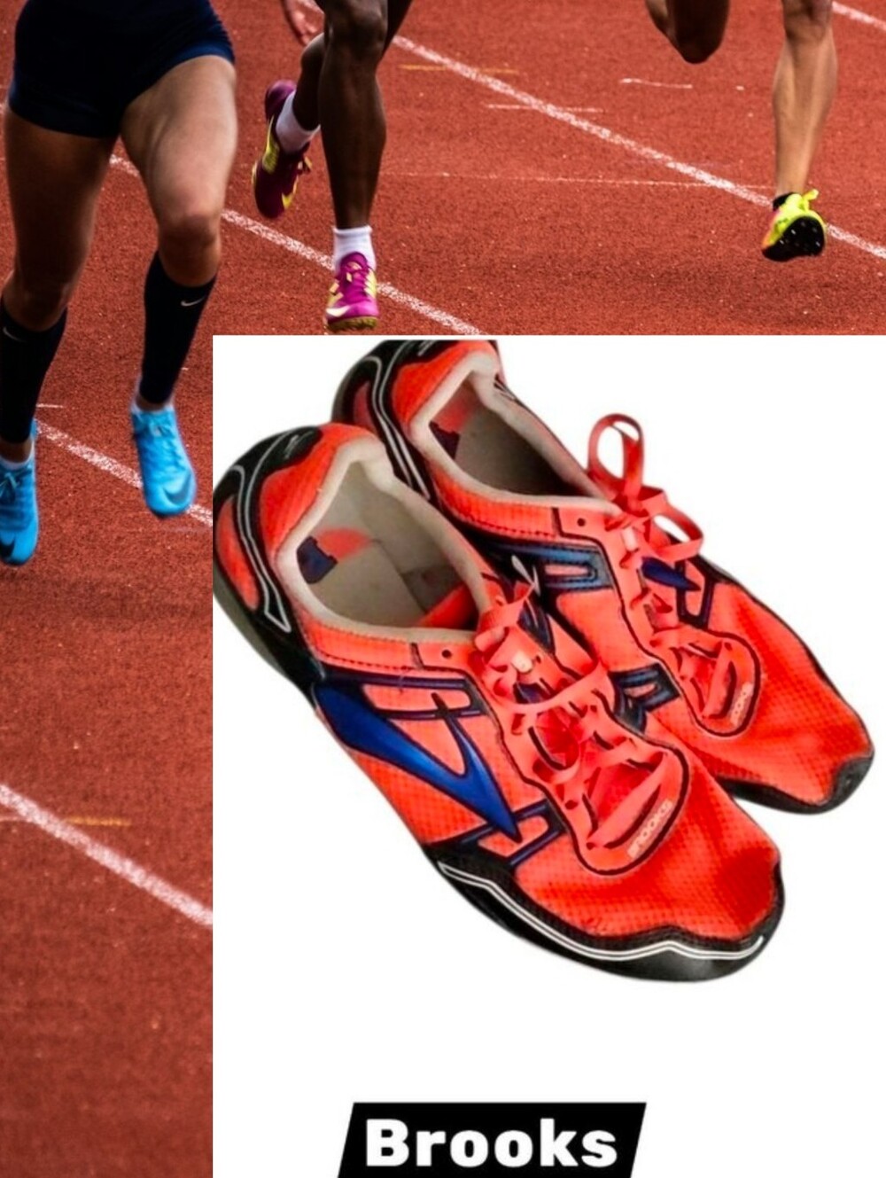 Brooks track field spikes Women's Brooks® PR MD 54.26 size 8 orange blue black
